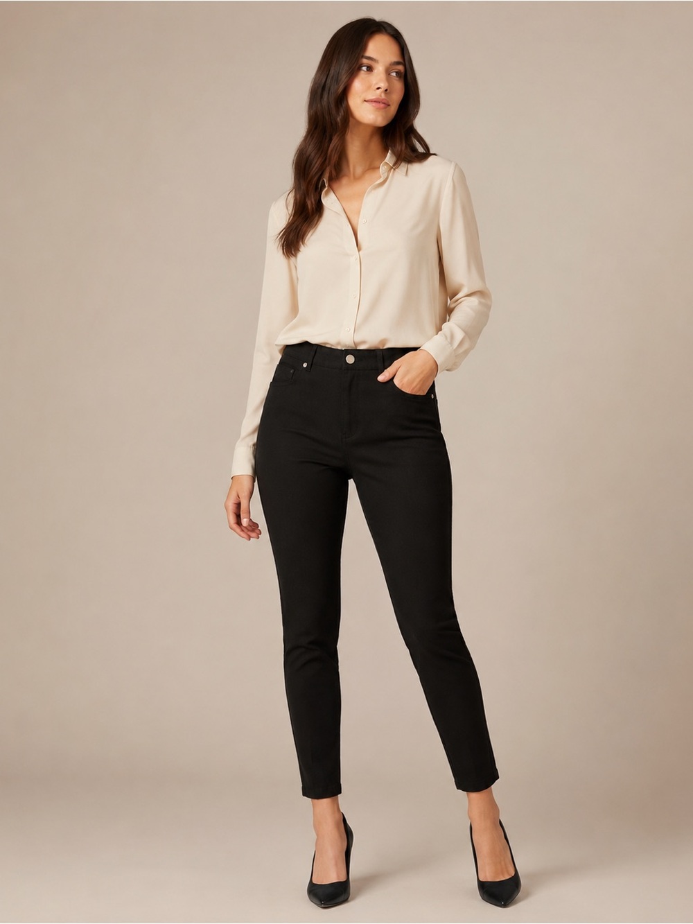 Ted‎ Baker London Black Stretch Skinny Ankle Zip Pants Size 4